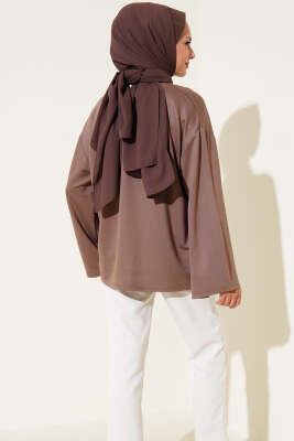 Loyşa Düşük Omuz Basic Tunik Vizon - Tunik