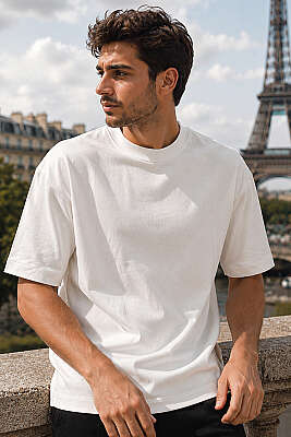 Loyşa Erkek Basic T-shirt Beyaz - GAVAZZİ