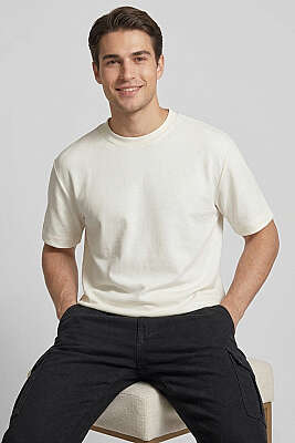 Loyşa Erkek Basic T-shirt Beyaz - GAVAZZİ