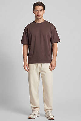 Loyşa Erkek Basic T-shirt Kahve - Erkek T-shirt