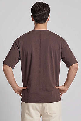 Loyşa Erkek Basic T-shirt Kahve - Erkek T-shirt