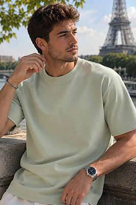 Loyşa Erkek Basic T-shirt Mint - GAVAZZİ