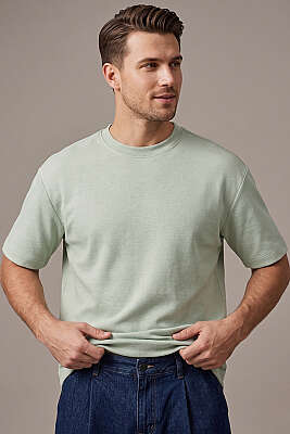 Loyşa Erkek Basic T-shirt Mint - GAVAZZİ