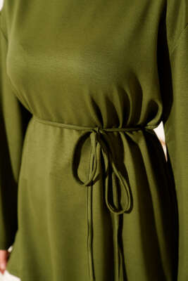 Loyşa Geniş Kollu İp Kuşaklı Tunik Haki - Yılın Fırsatı