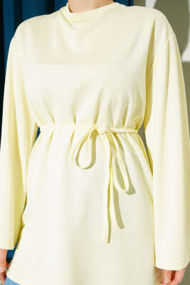 Loyşa Geniş Kollu İp Kuşaklı Tunik Sarı - Yılın Fırsatı