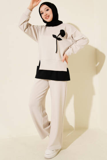 Loyşa Gül Desen İkili Takım Taş - İkili Takım