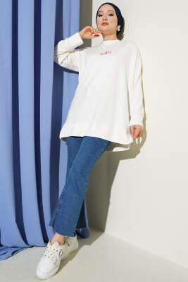 Loyşa I Love You Baskılı Tunik Ekru - 300-500 TL Ürünler