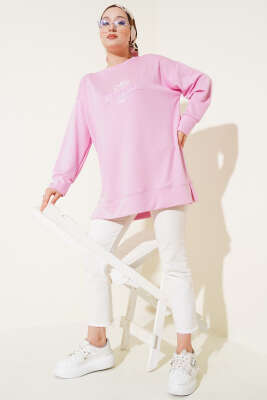 Loyşa I Love You Baskılı Tunik Pembe - Tunik