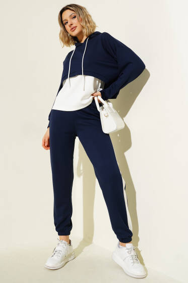 Loyşa İçlikli Üçlü Takım Lacivert - Kadın Giyim Modelleri