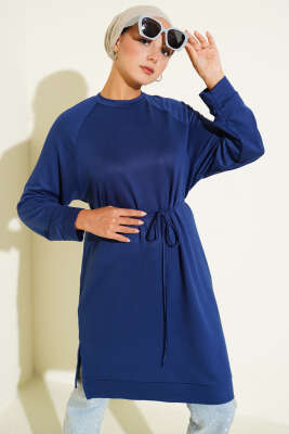 Loyşa İp Kuşaklı Uzun Tunik Lacivert 