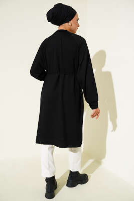 Loyşa İp Kuşaklı Uzun Tunik Siyah - Yılın Fırsatı