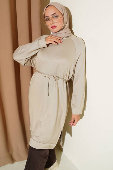 Loyşa İp Kuşaklı Uzun Tunik Taş - Yılın Fırsatı