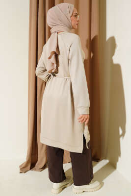 Loyşa İp Kuşaklı Uzun Tunik Taş - Yılın Fırsatı