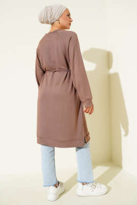 Loyşa İp Kuşaklı Uzun Tunik Vizon - Yılın Fırsatı