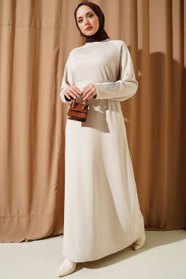Loyşa Kol Armalı Elbise Bej 