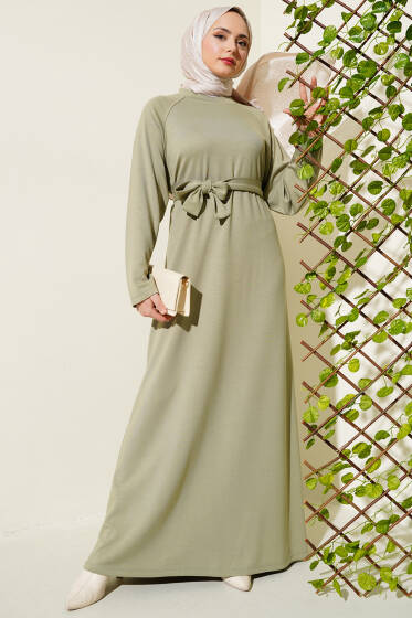 Loyşa Kol Armalı Elbise Çağla Yeşili - Elbise