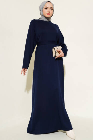 Loyşa Kol Armalı Elbise Lacivert - Elbise