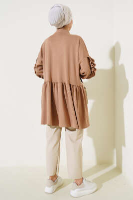 Loyşa Kol Fırfırlı Hırka Camel - 300-500 TL Ürünler
