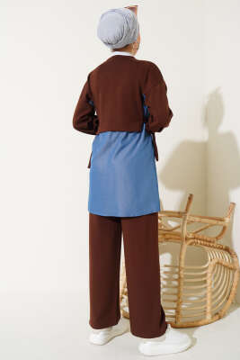 Loyşa Kot Garnili Bağlamalı İkili Takım Kahve - İkili Takım