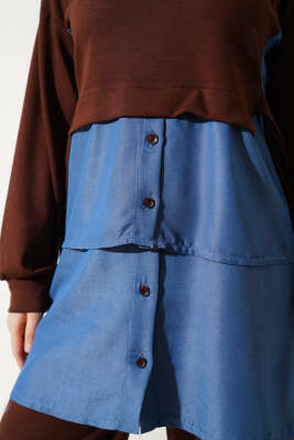 Loyşa Kot Garnili Bağlamalı İkili Takım Kahve - İkili Takım