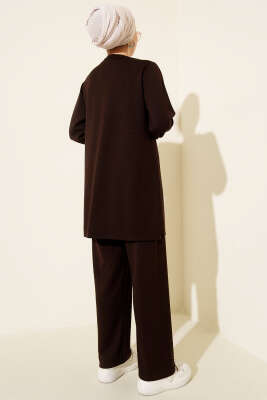 Loyşa Mini Taş Süslemeli İkili Takım Acı Kahve - İkili Takım