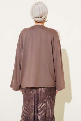 Loyşa Mini Yıldız Taşlı Bluz Vizon - Yılın Fırsatı