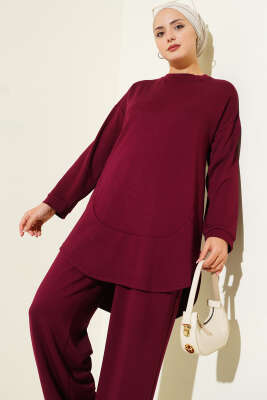 Loyşa Oval Kesim İkili Takım Bordo - İkili Takım