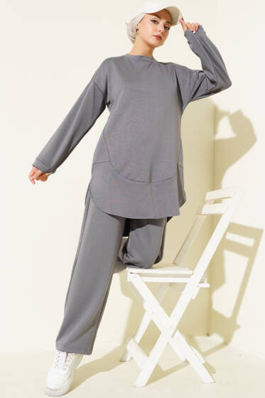 Loyşa Oval Kesim İkili Takım Gri - İkili Takım