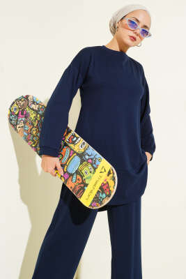 Loyşa Oval Kesim İkili Takım Lacivert - İkili Takım