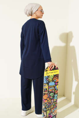 Loyşa Oval Kesim İkili Takım Lacivert - İkili Takım