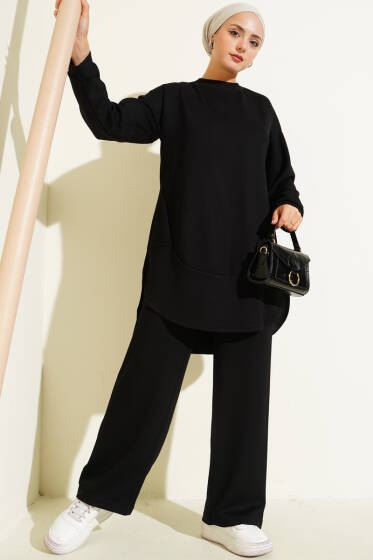 Loyşa Oval Kesim İkili Takım Siyah - İkili Takım