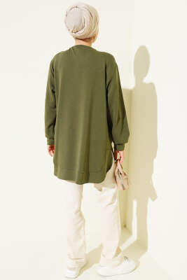 Loyşa Oval Kesim Oversize Tunik Haki - Tunik