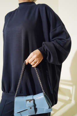 Loyşa Oversize Tunik İkili Takım Füme - İkili Takım
