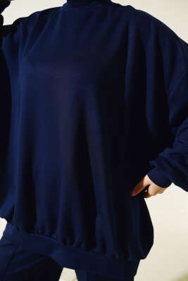 Loyşa Oversize Tunik İkili Takım Lacivert - İkili Takım