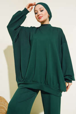 Loyşa Oversize Tunik İkili Takım Zümrüt - İkili Takım
