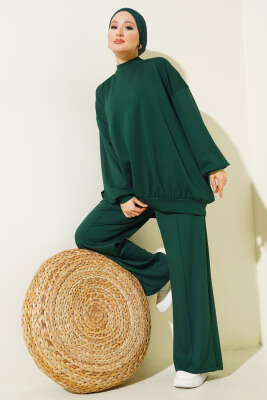 Loyşa Oversize Tunik İkili Takım Zümrüt - İkili Takım
