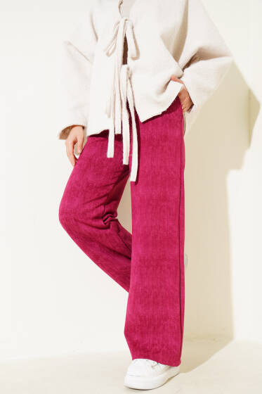 Loyşa Palazzo Pantolon Bordo - Pantolon