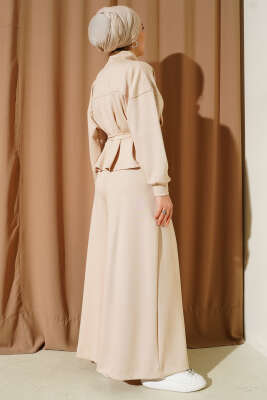 Loyşa Pens Detaylı İkili Takım Bej - İkili Takım