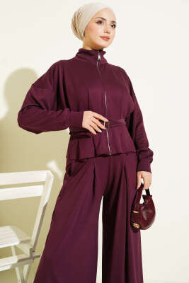 Loyşa Pens Detaylı İkili Takım Bordo - İkili Takım