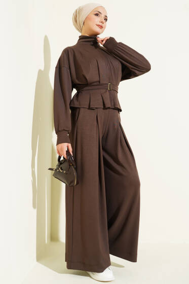 Loyşa Pens Detaylı İkili Takım Kahve - İkili Takım