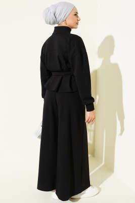 Loyşa Pens Detaylı İkili Takım Siyah - İkili Takım