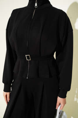 Loyşa Pens Detaylı İkili Takım Siyah - İkili Takım