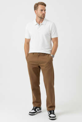 Loyşa Polo Yaka Düğmeli T-shirt Ekru - Erkek T-shirt