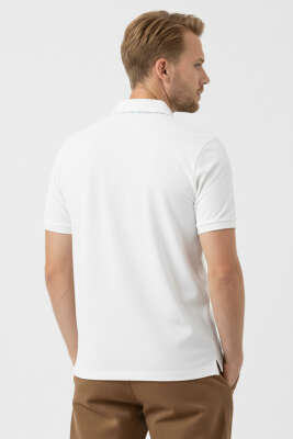 Loyşa Polo Yaka Düğmeli T-shirt Ekru - Erkek T-shirt