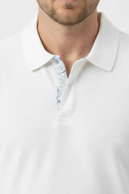 Loyşa Polo Yaka Düğmeli T-shirt Ekru - Erkek T-shirt