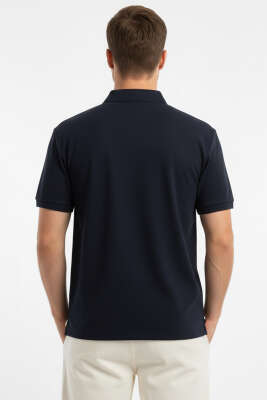 Loyşa Polo Yaka Düğmeli T-shirt Lacivert - Erkek Polo Yaka Tişört