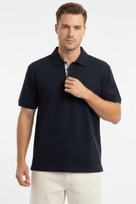 Loyşa Polo Yaka Düğmeli T-shirt Lacivert - DYNAMO