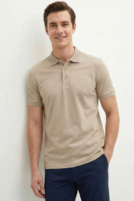 Loyşa Polo Yaka Erkek T-shirt Bej 