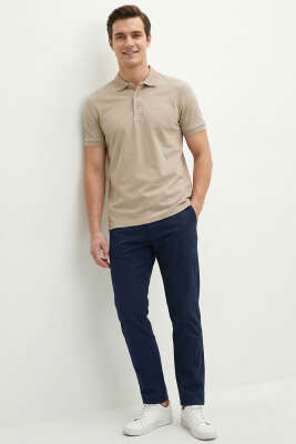 Loyşa Polo Yaka Erkek T-shirt Bej - Erkek T-shirt