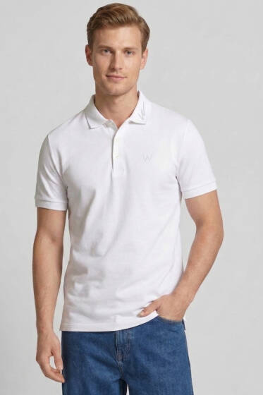 Loyşa Polo Yaka Erkek T-shirt Beyaz - Beyaz Polo Yaka Tişört